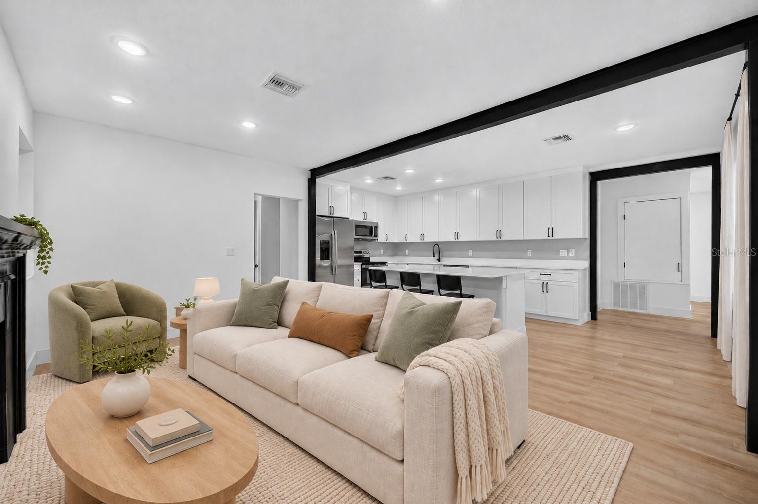 Living Room - KitchenVirtually Sataged
