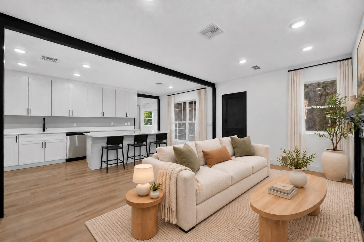 Living Room - KitchenVirtually Sataged