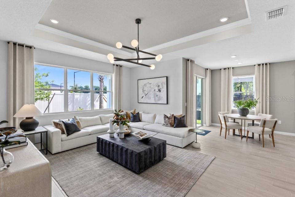 Model Home Design Only. Pictures and furnishings are for illustrative purposes only. Elevations, colors and options may vary. Furniture is for model home staging only.