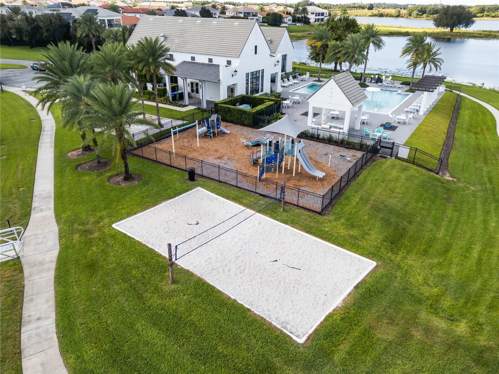 Clubhouse and Volleyball Court