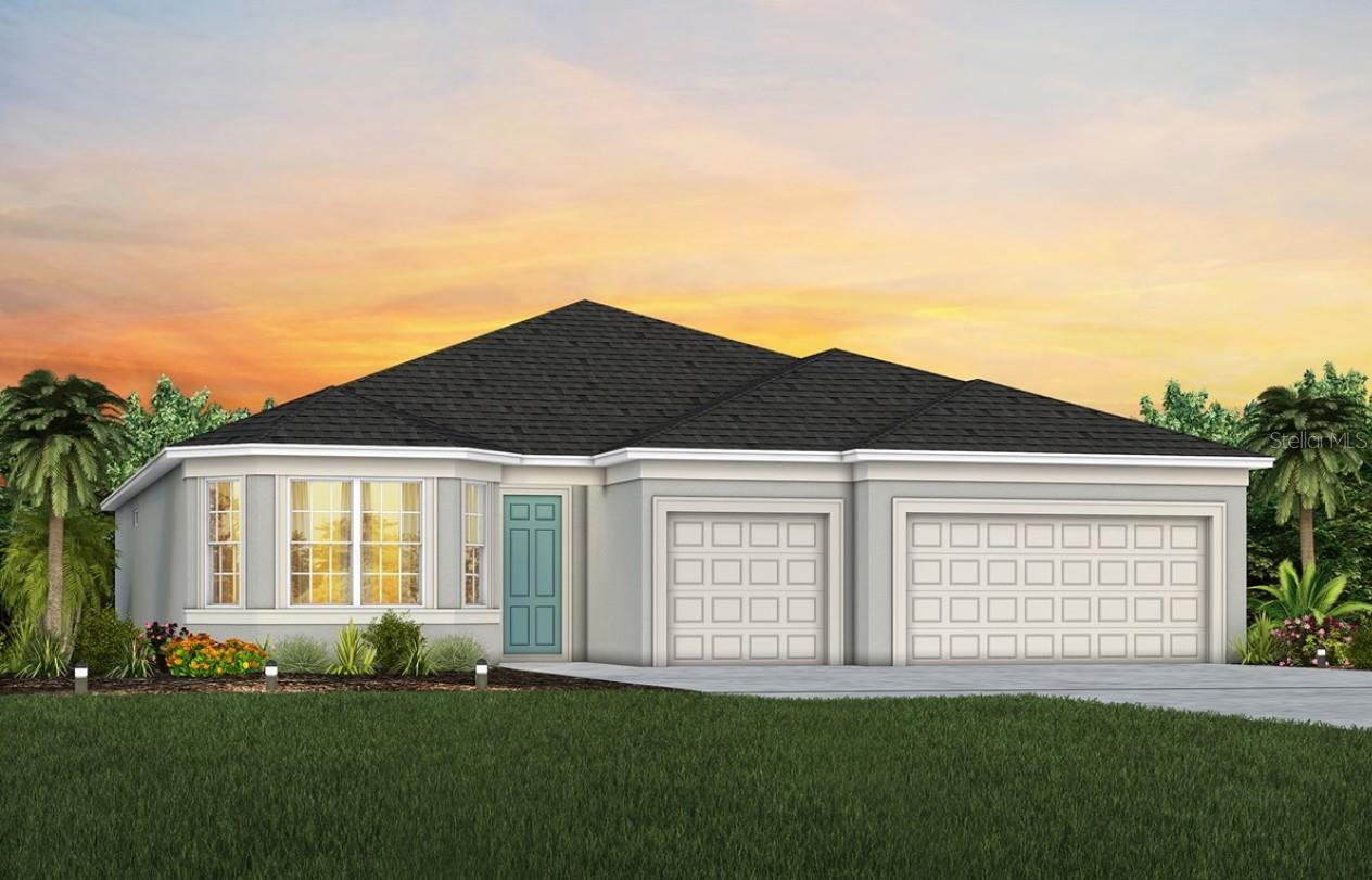 Exterior Design. Artistic rendering for this new construction home. Pictures are for illustrative purposes only. Elevations, colors and options may vary.