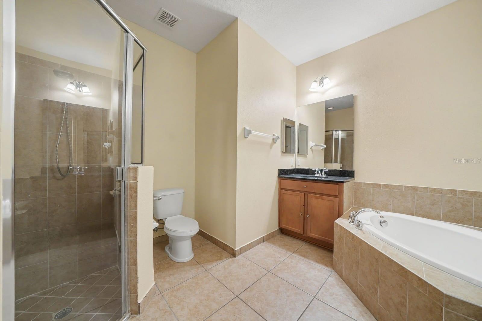 Master Bath with Walk-In Shower and Separate Soaking Tub