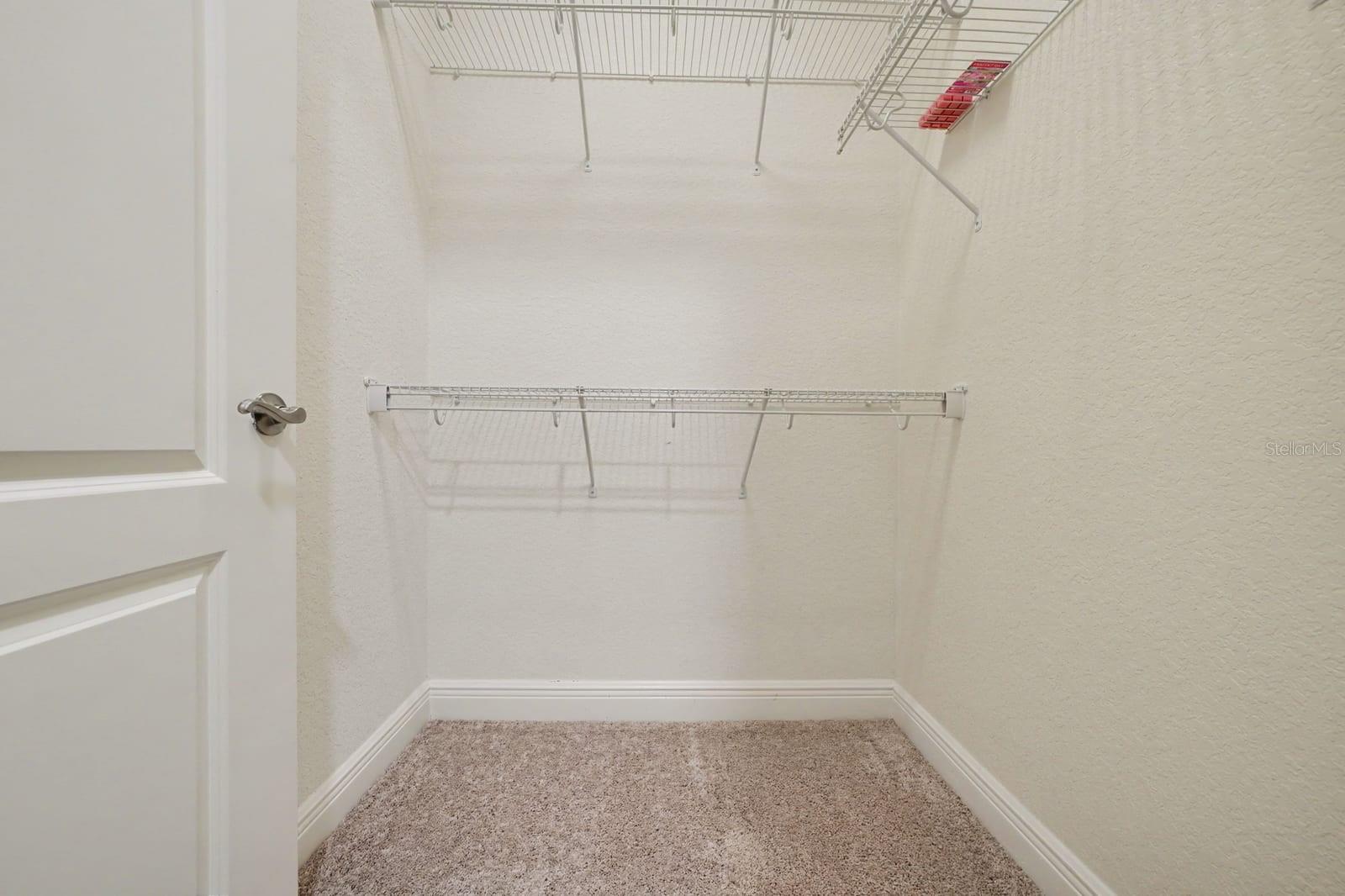 Walk-In Closet with Wire Shelving and Storage Space