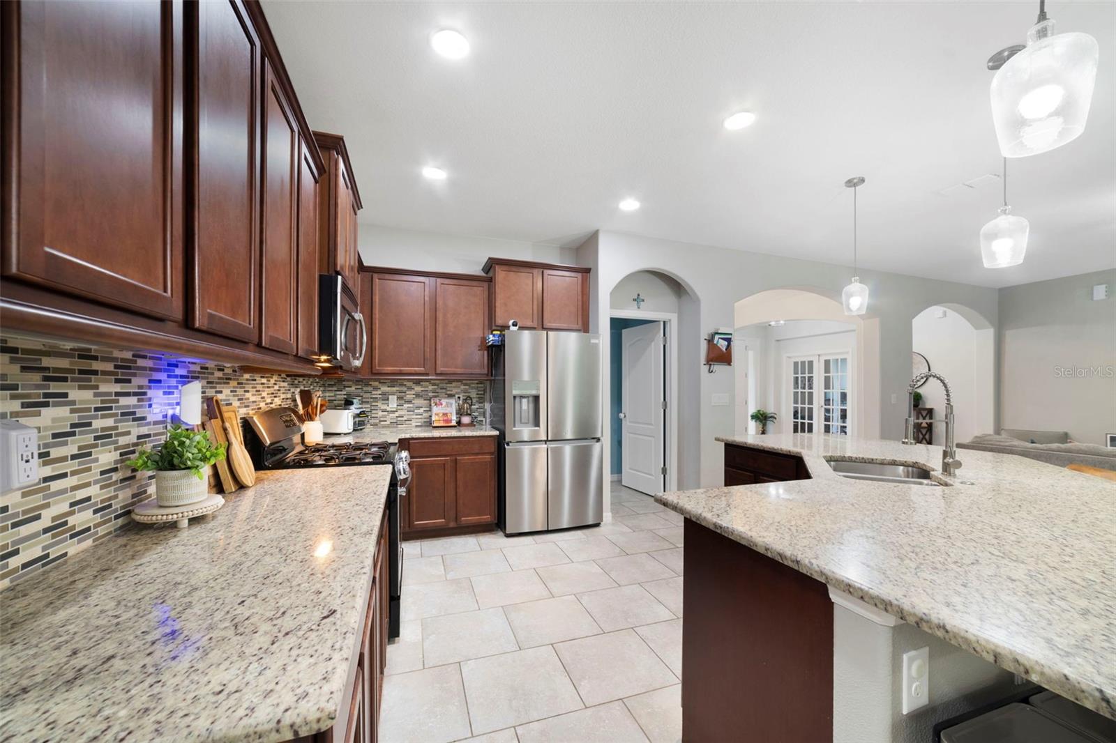 Upgraded countertops, stainless steel appliances.