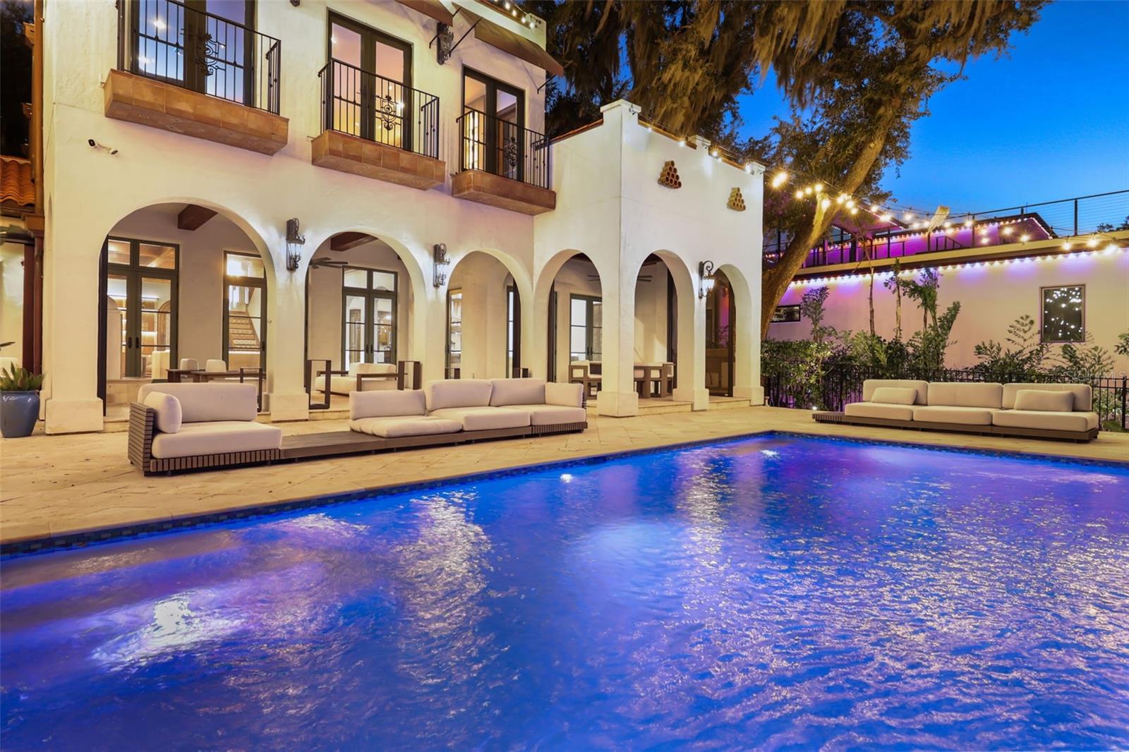 Twilight vibes by the pool