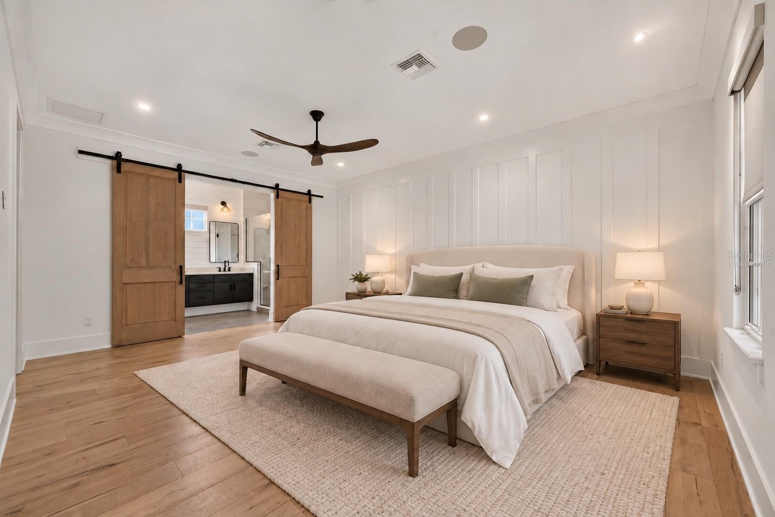 Primary bedroom upstairsVirtually Staged