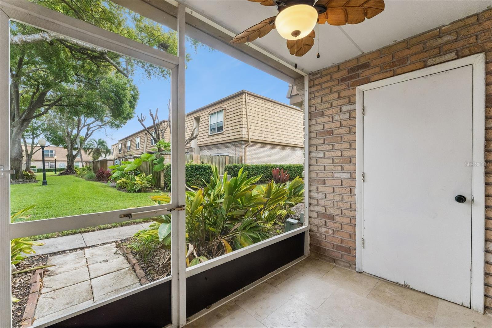 Screened-in Private Back Porch and Storage Closet