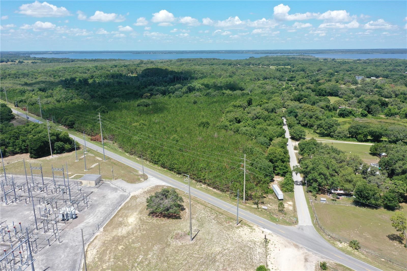 An aerial photo of the site from the northeastern corner, oriented southwest.