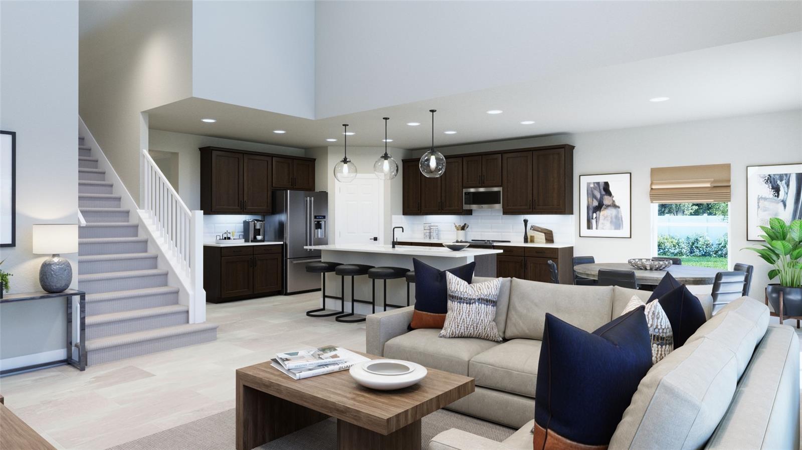 Kitchen & Great Room Rendering (Virtually Staged) Kitchen & Great Room Rendering (Virtually Staged)