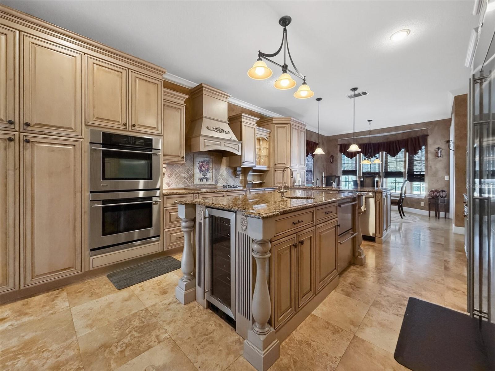 Kitchen with wine refrigerator