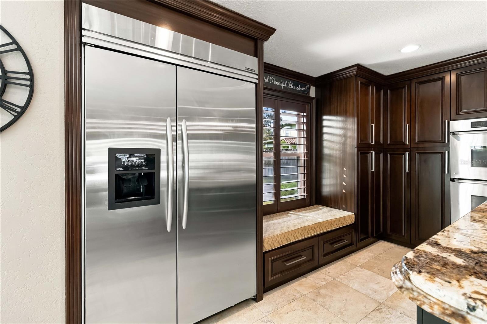 KitchenAid professional-grade, built-in refrigerator with a luxury Sub-Zero-style finish.