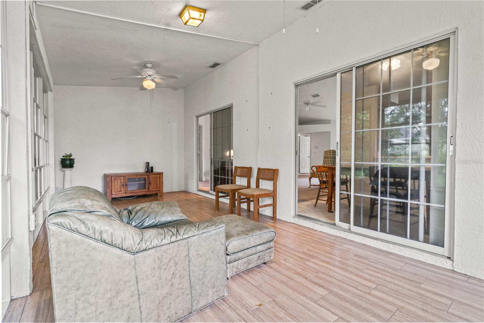 Covered Porch with Tile & AC