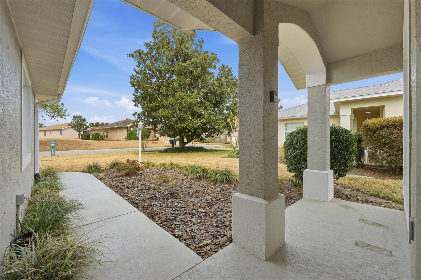 Front covered porch at entrance