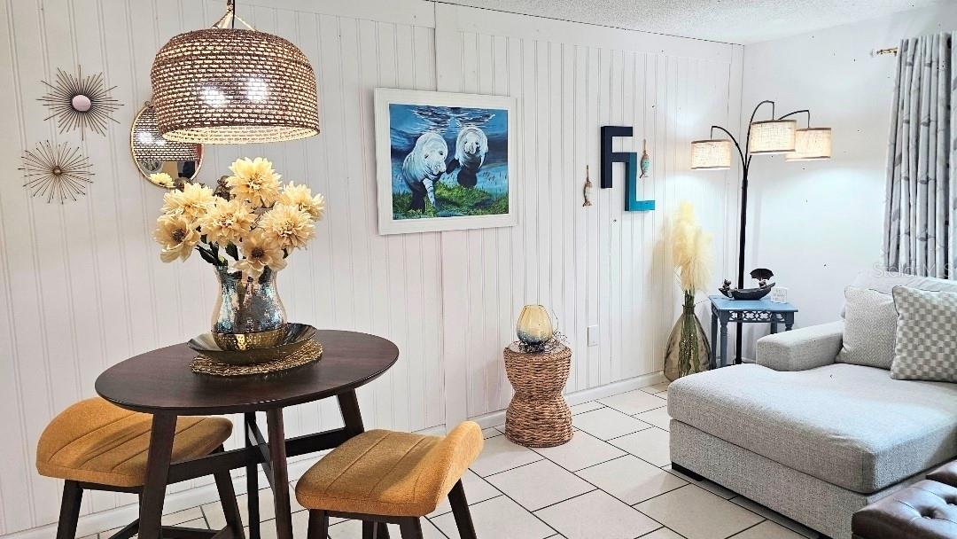 Dinig area for two to four. Easy floor plan for cozy or entertaining. Its all an option.