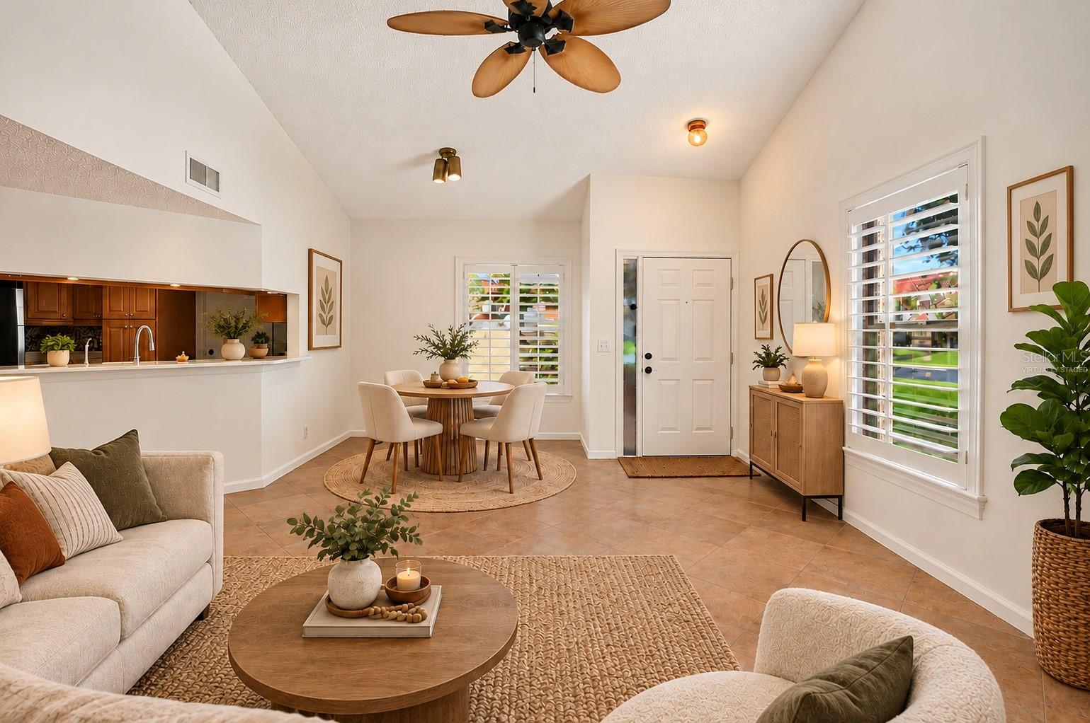 Virtually Staged Breakfast Nook and Living Room Virtually Staged Breakfast Nook and Living Room