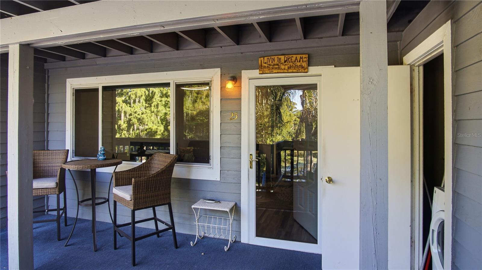 Front Porch/Entrance with storage closet & Dryer