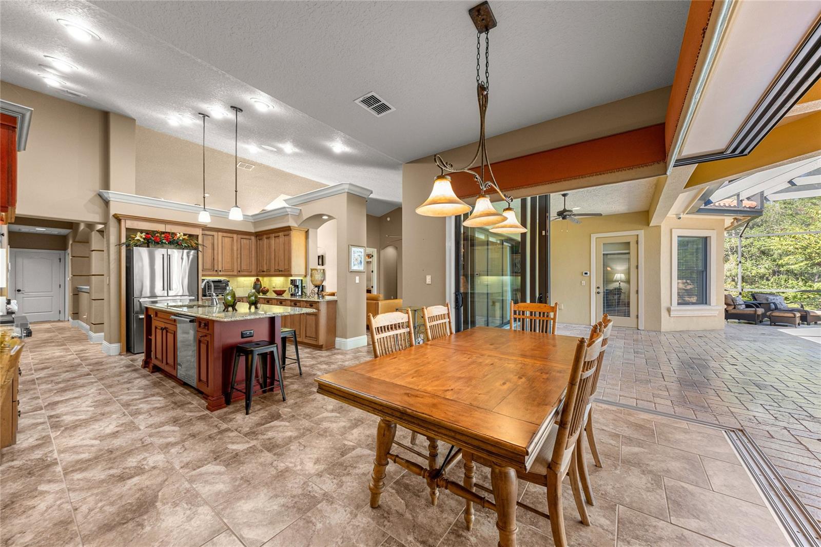 Open concept kitchen and dining area