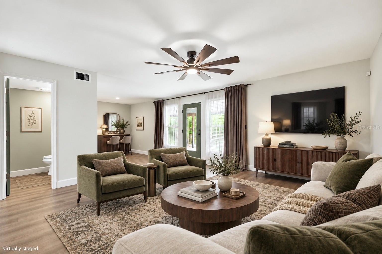 Digitally Staged Living Room