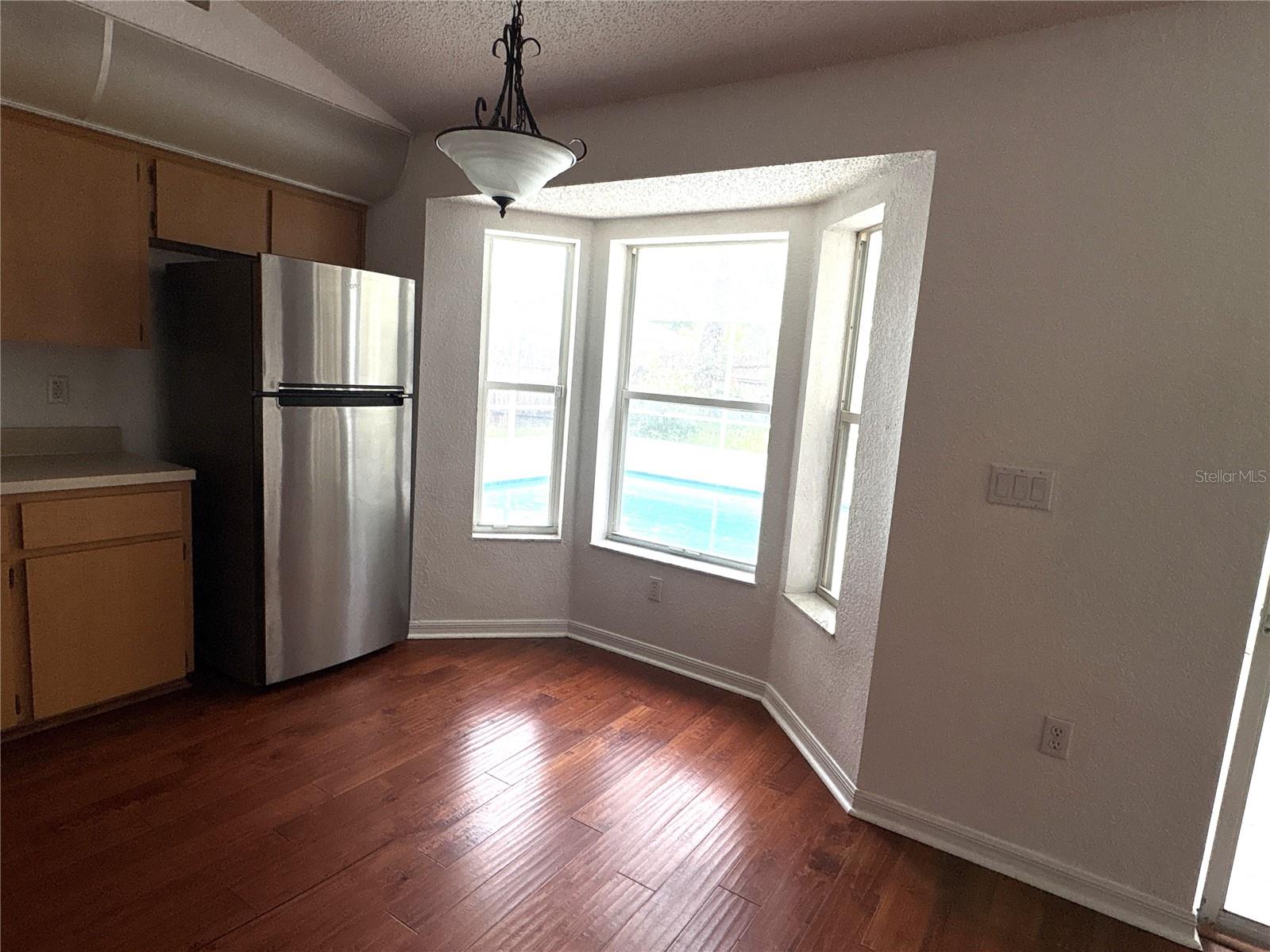 bow window with area for breakfast nook.