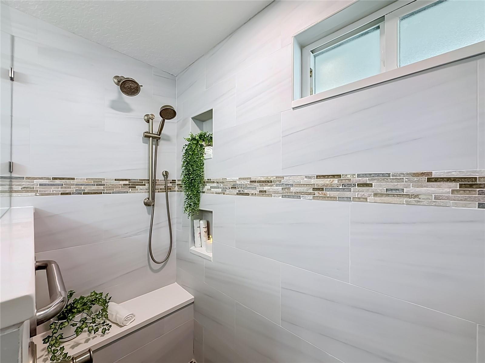 Walk in large shower
