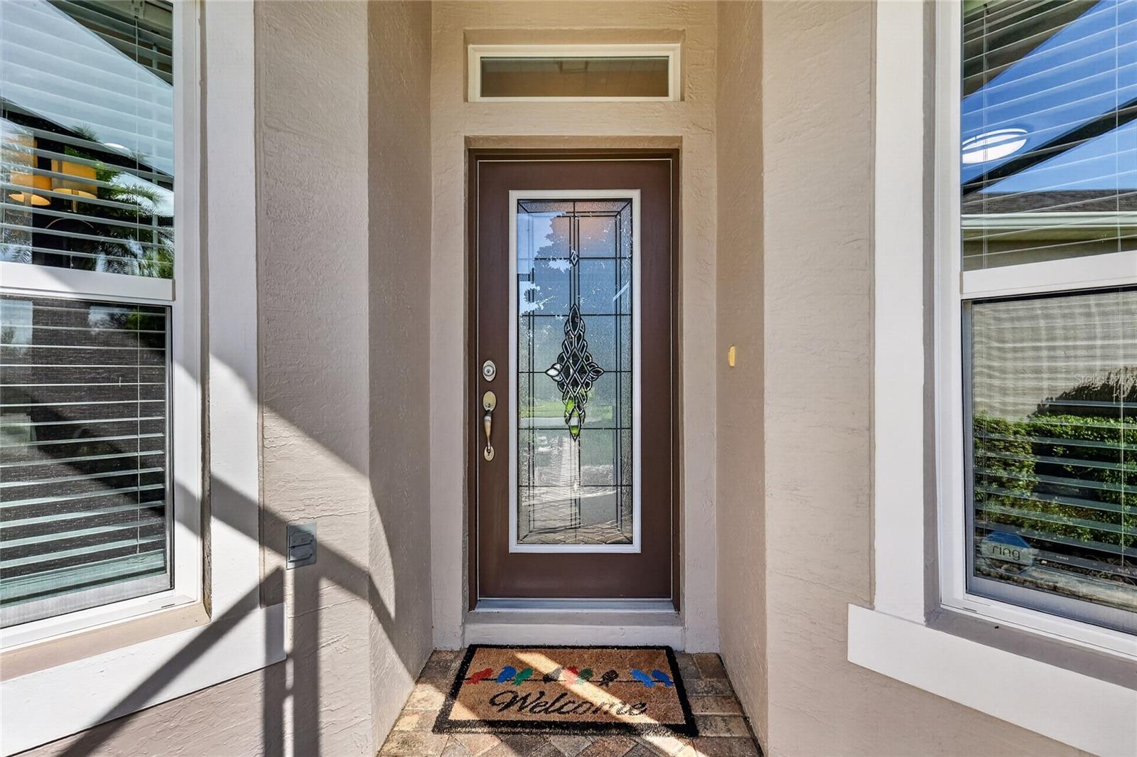 Lead Glass Front Door Entry