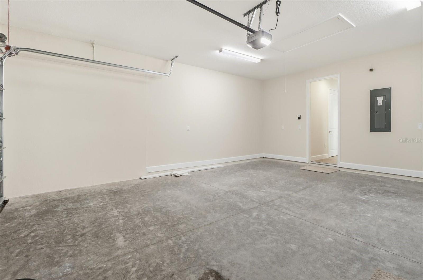 2 car garage with extra storage space!