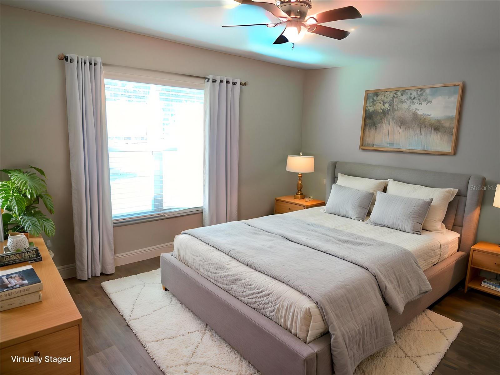 Primary bedroom vitrually staged