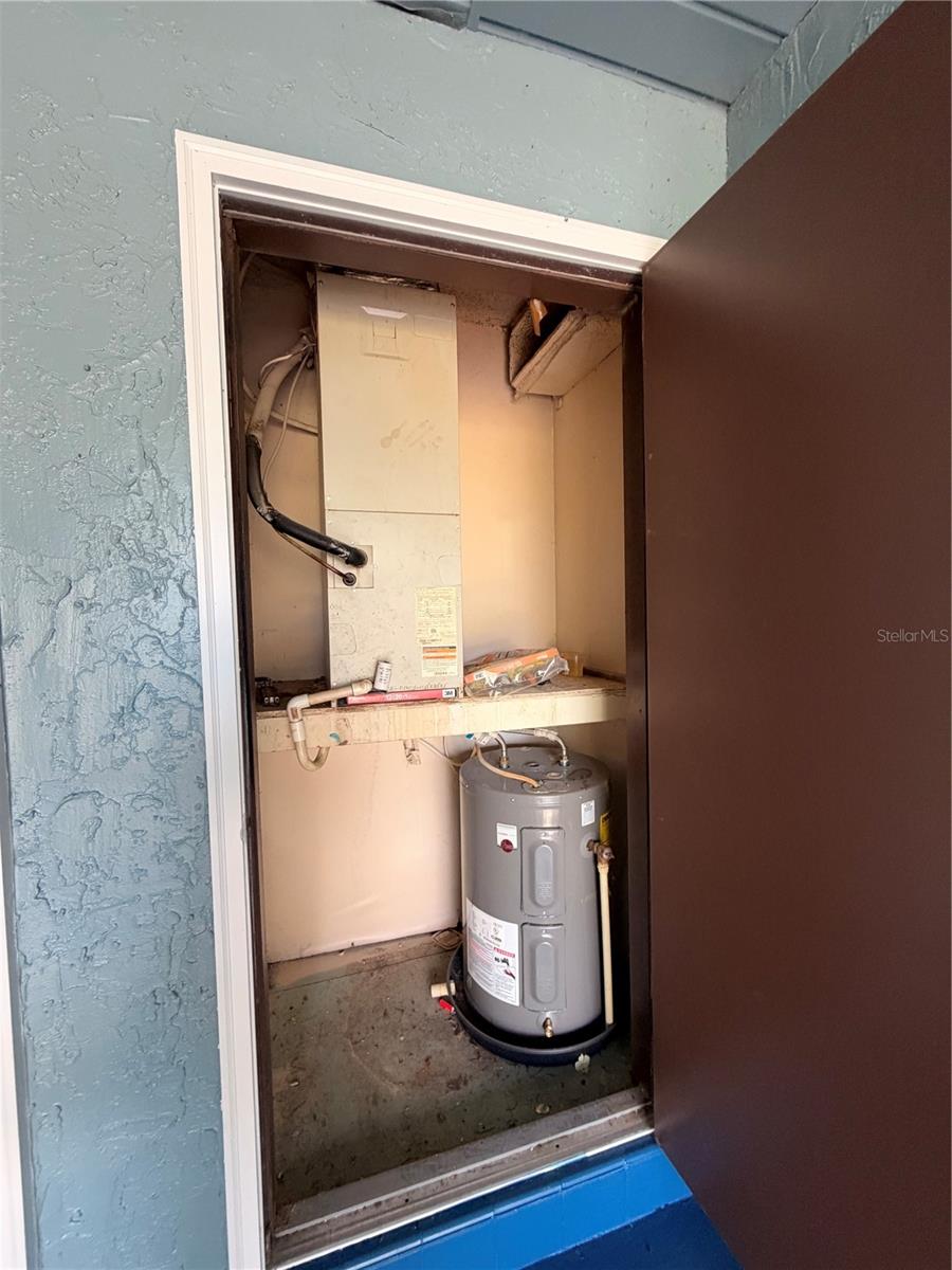 Utility Room, Hot Water Tank, AC Unit