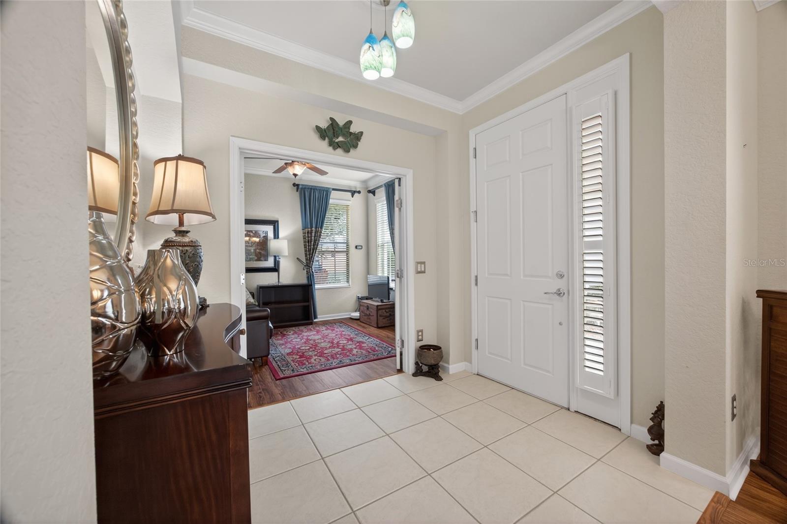 View of the front door and foyer.