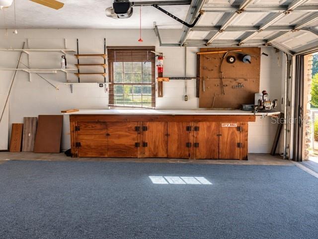 Workbench in garage