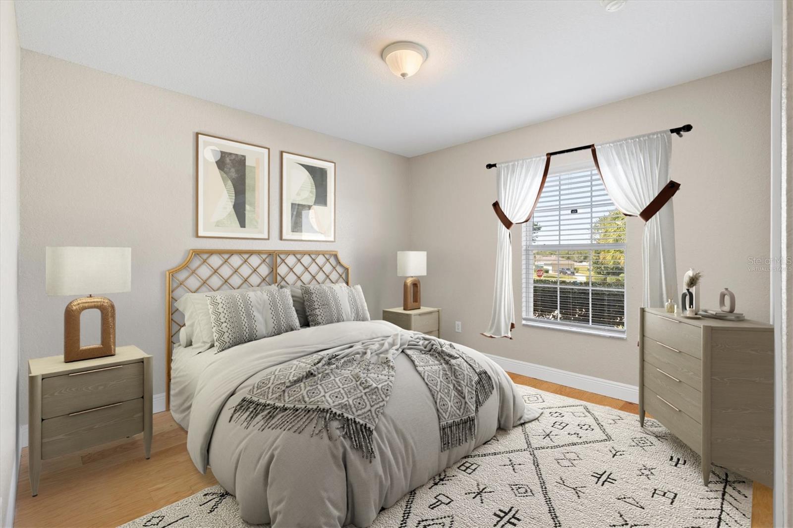 Virtually staged 3rd bedroom.