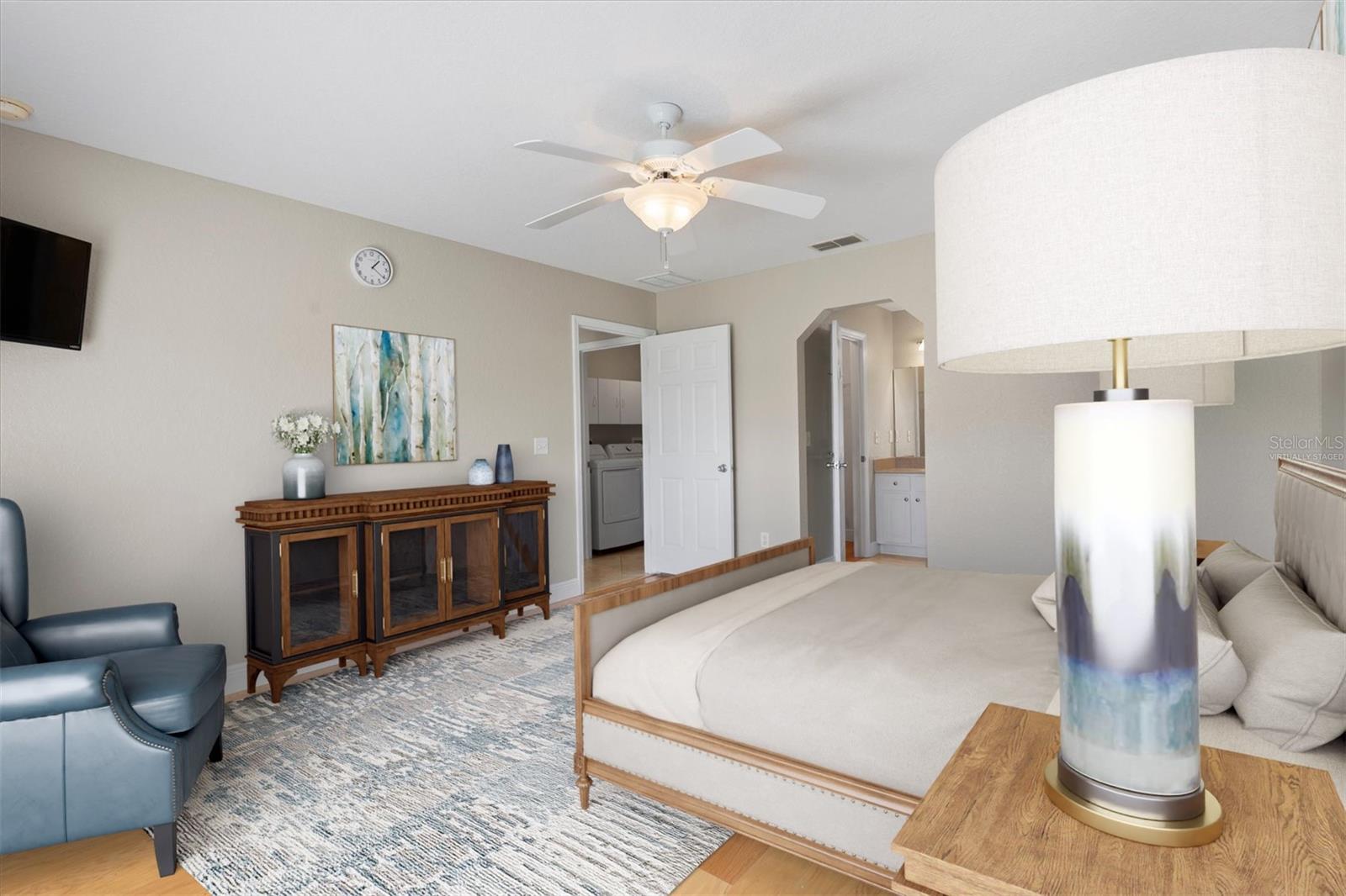 Virtually staged Primary en-suite.