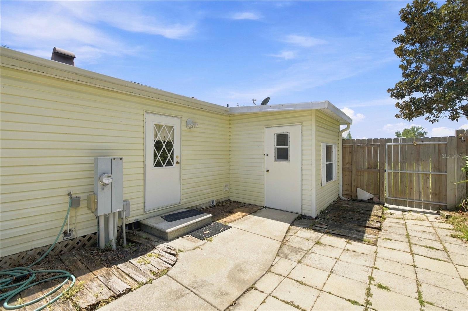 Rear patio area