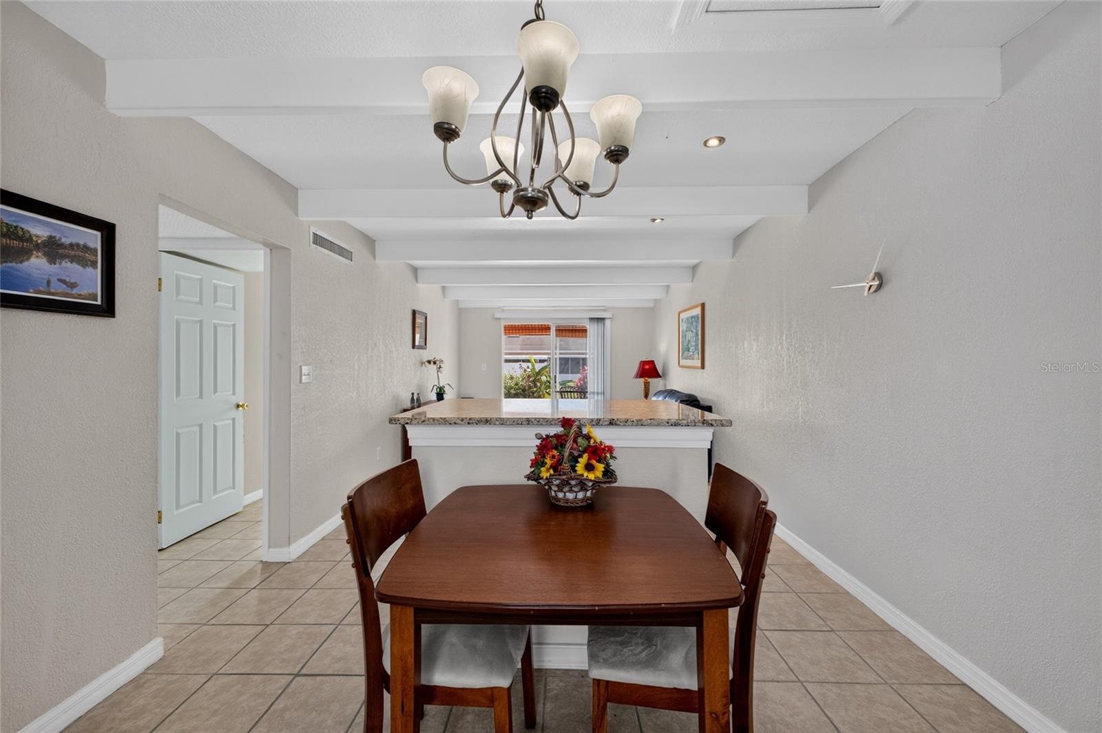 Open floor plan in the living room and dining area.