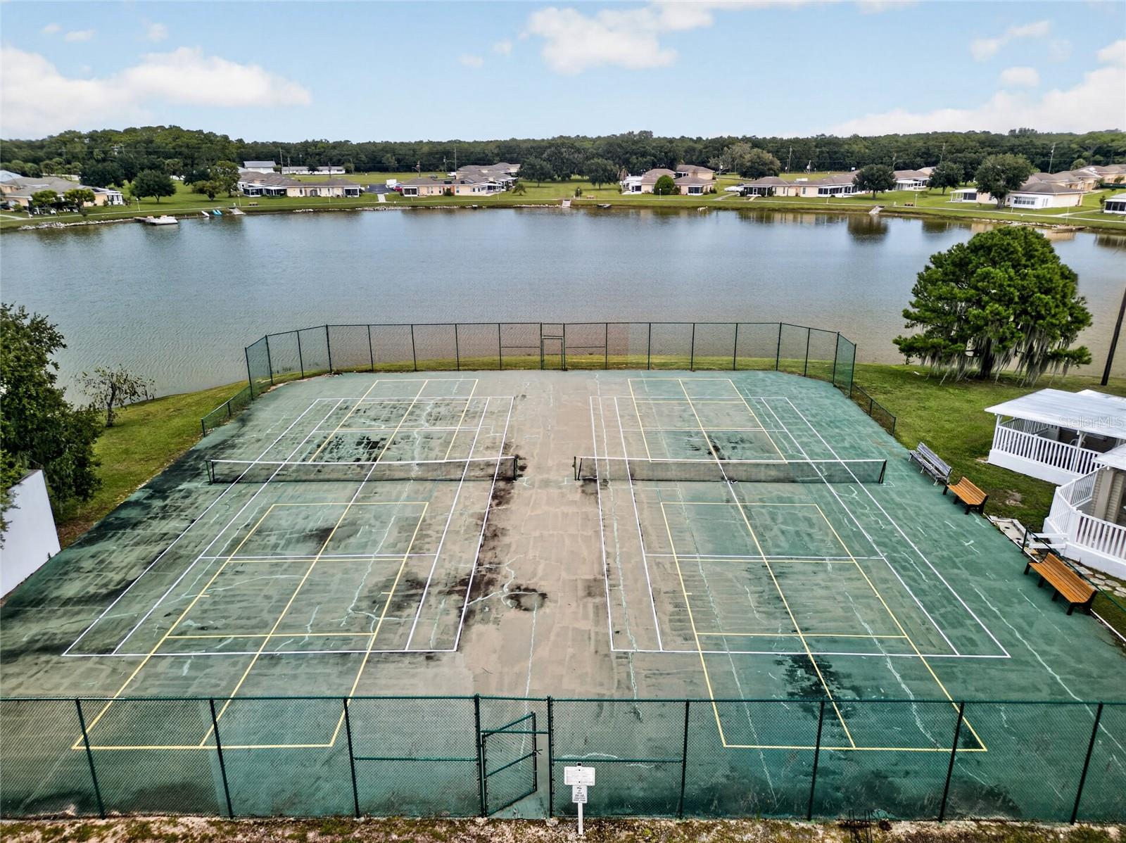Tennis / pickle-ball courts.