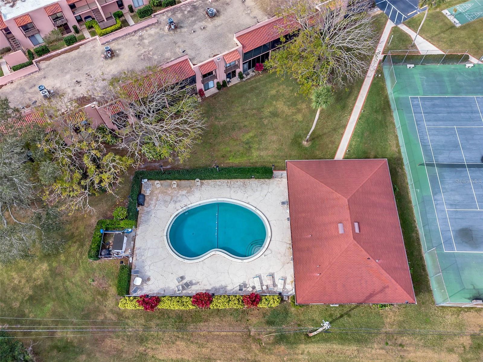 Aerial view of Pool & Clubhouse