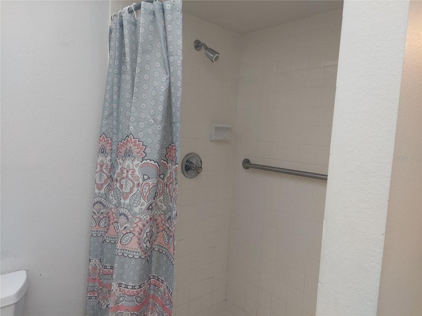 Tile walk-in shower