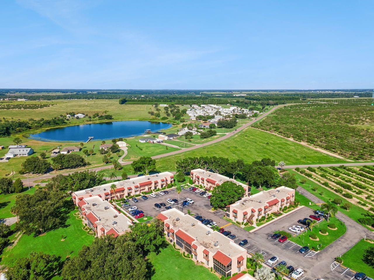 Aerial view looking West