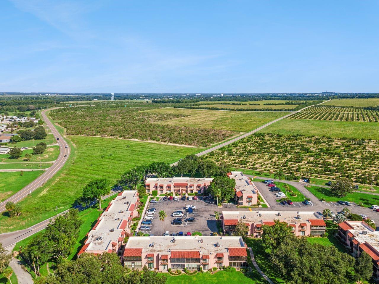Aerial view looking NW