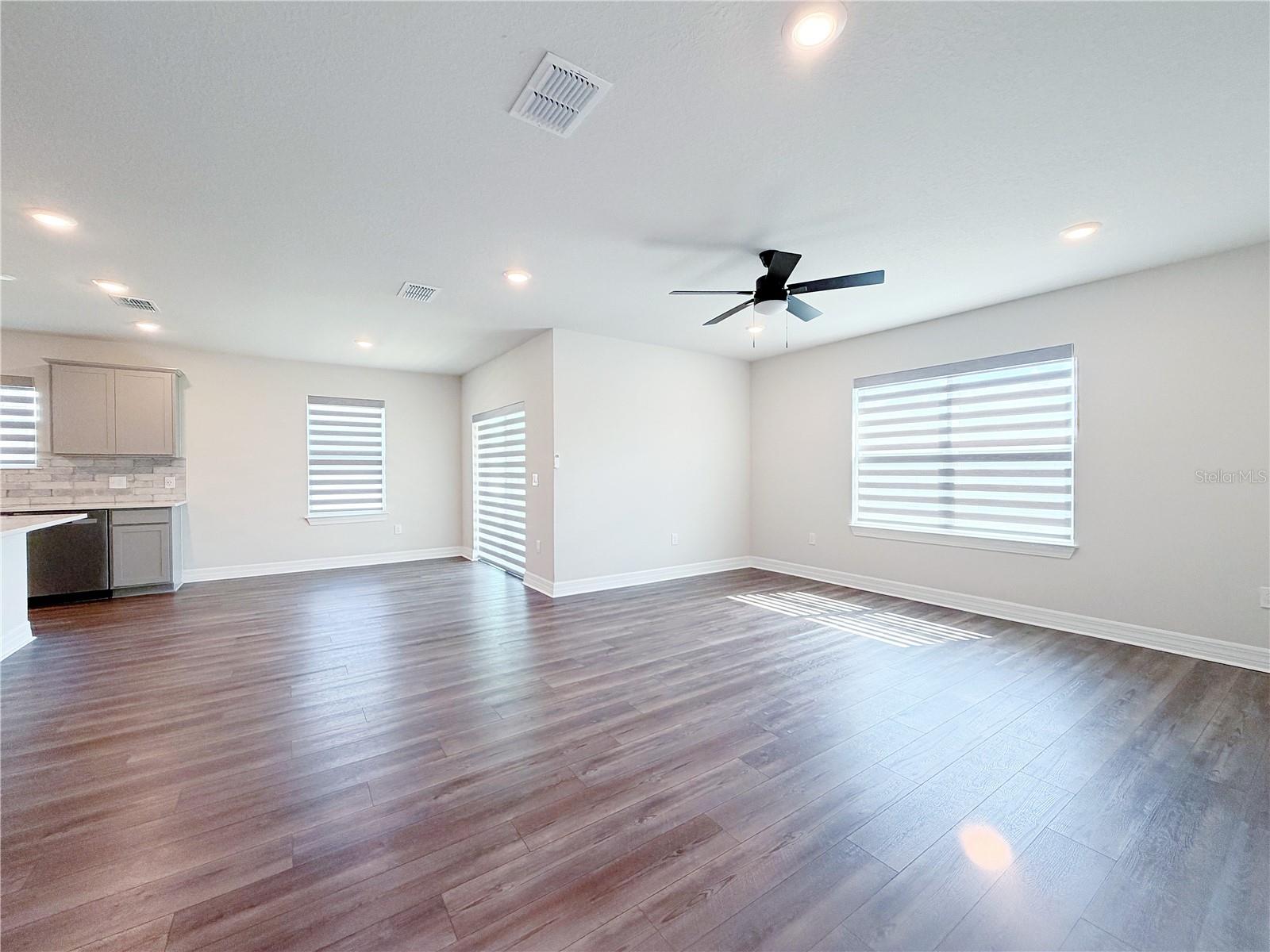 Large, open living room space Large, open living room space