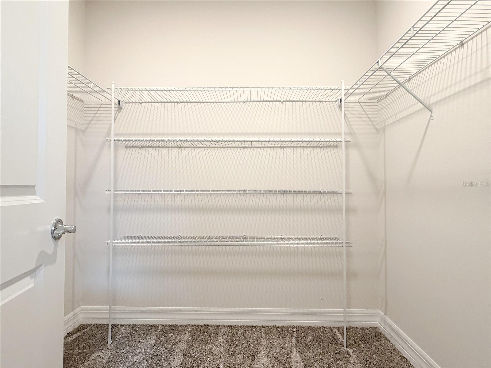 Large walk in closet in the master bathroom