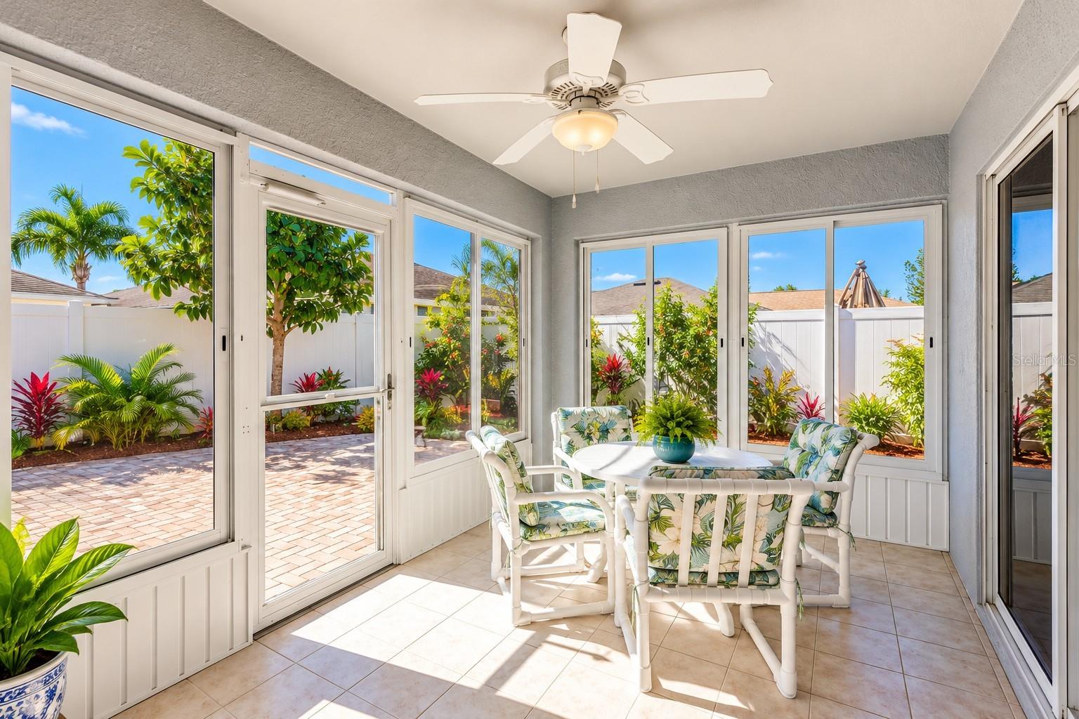 Enjoy outdoor living even during inclement weather from the Florida room