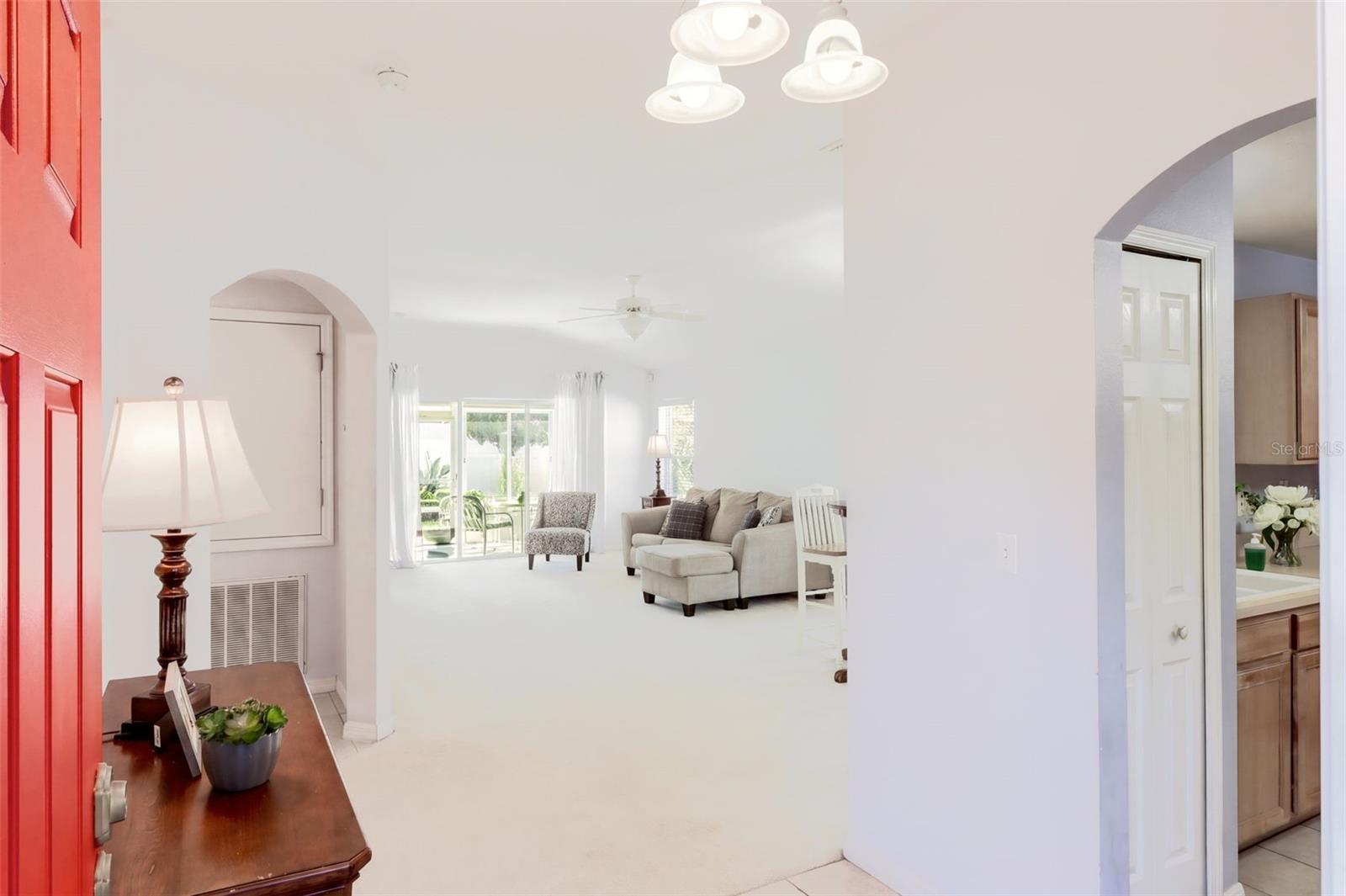 Arched entry ways thru out the home