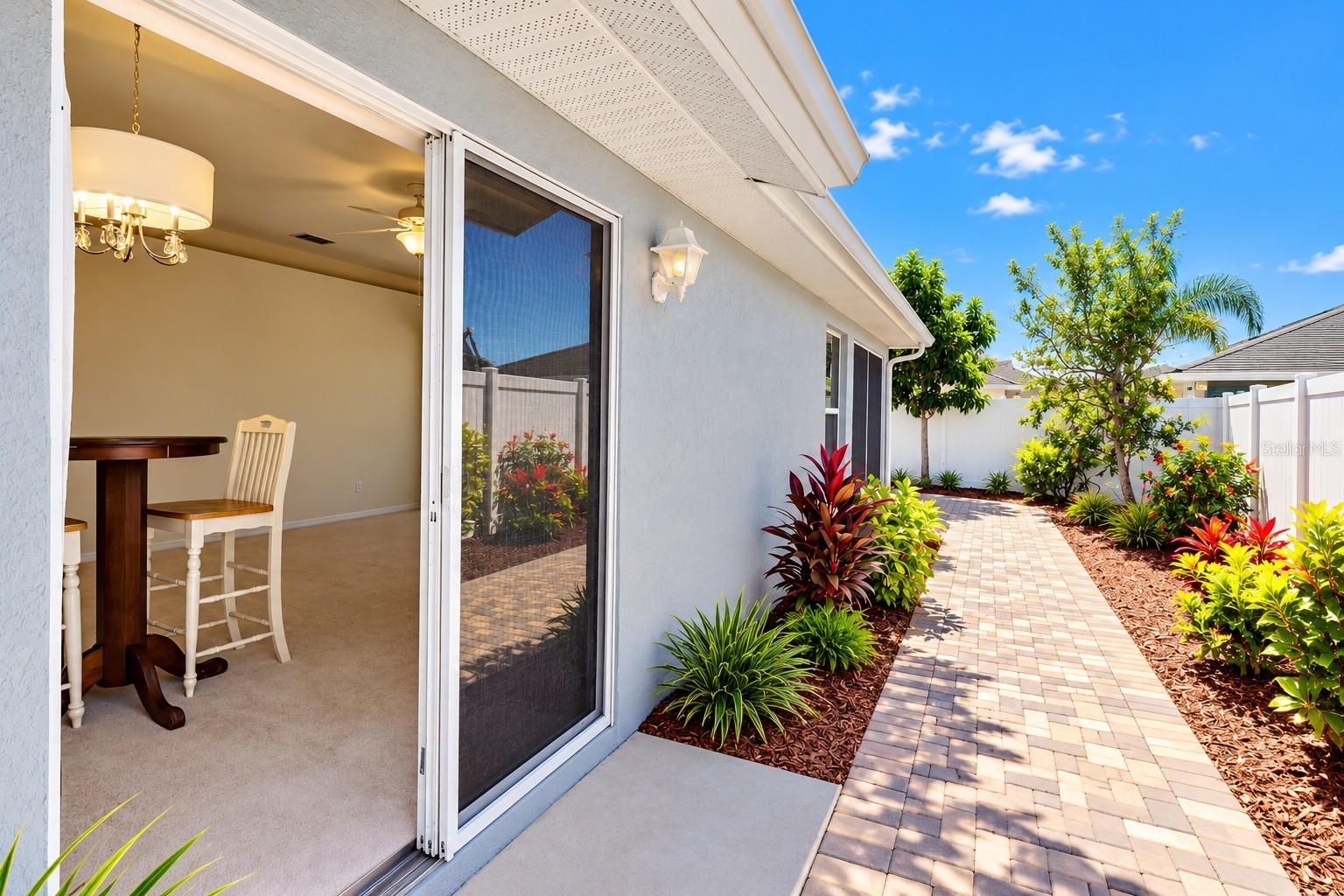 Side yard access from dining room