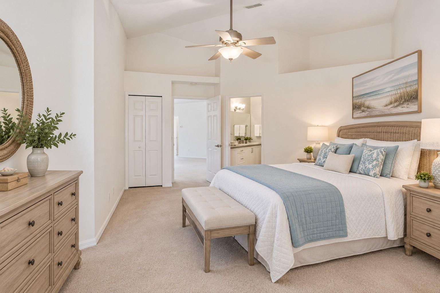 Virtually Staged Primary Bedroom