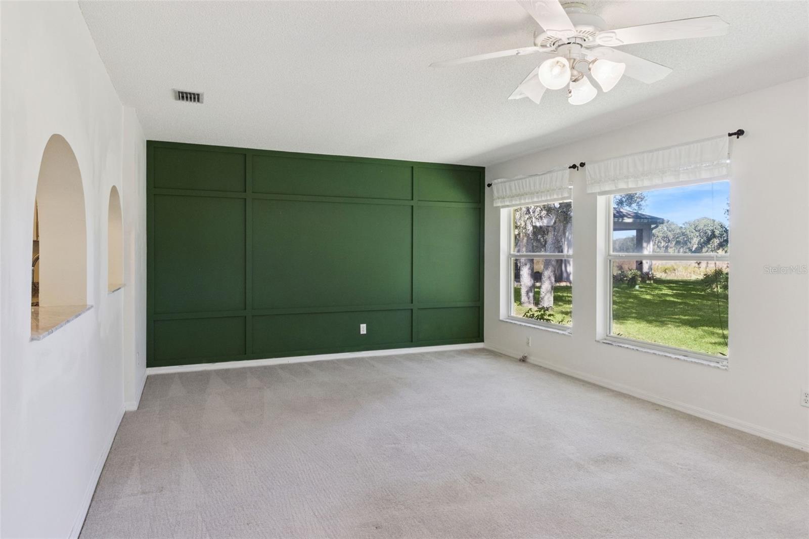Generously sized Family Room featuring Lovely Pond Views