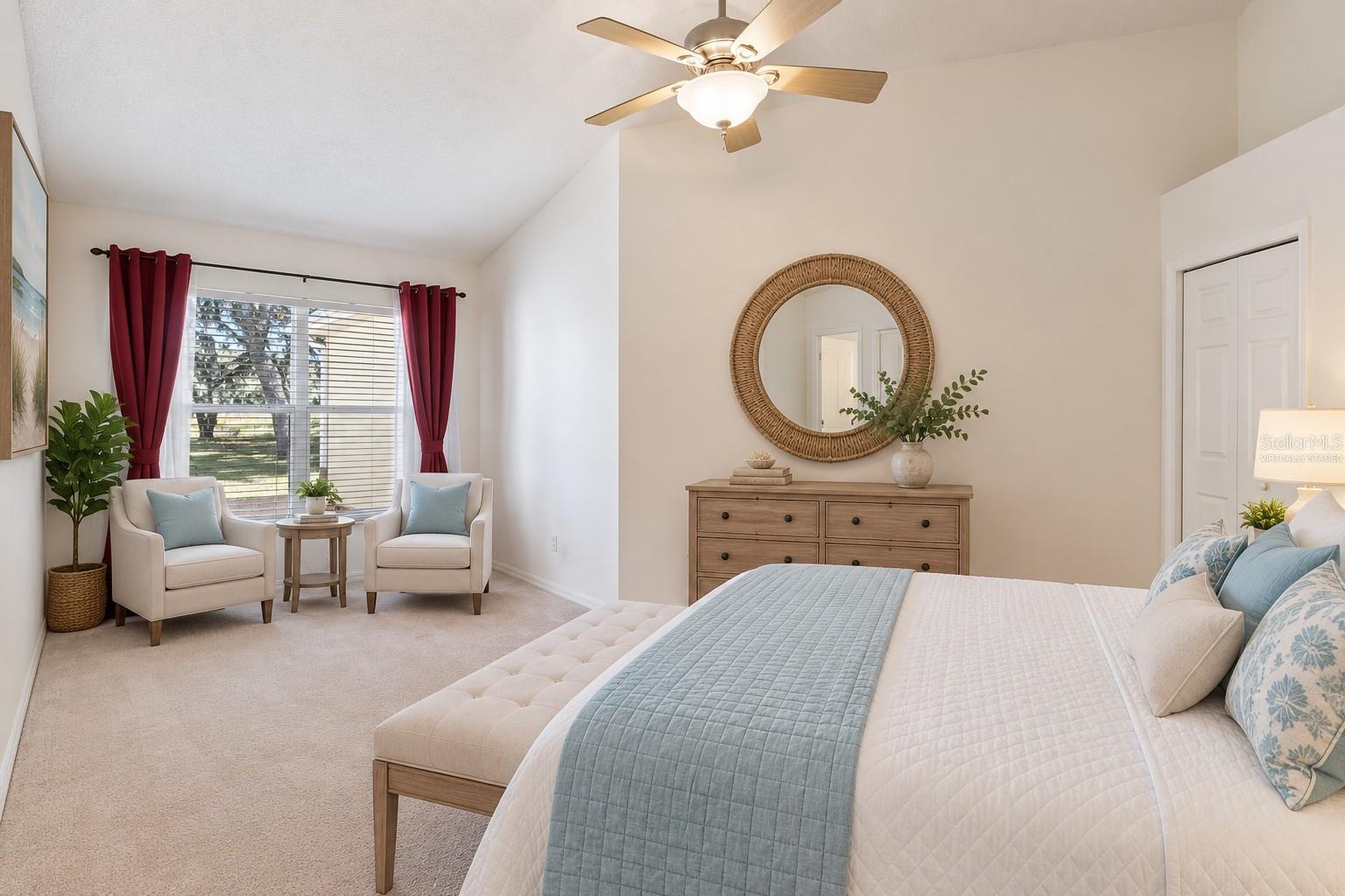 Virtually Staged Primary Bedroom