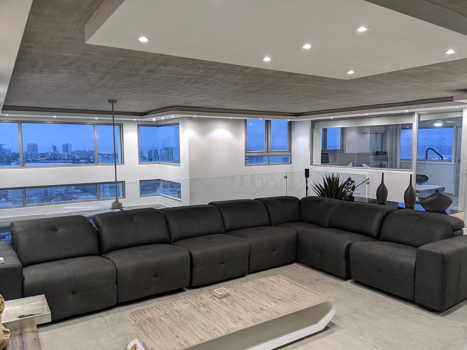Loft lounge  panoramic windows