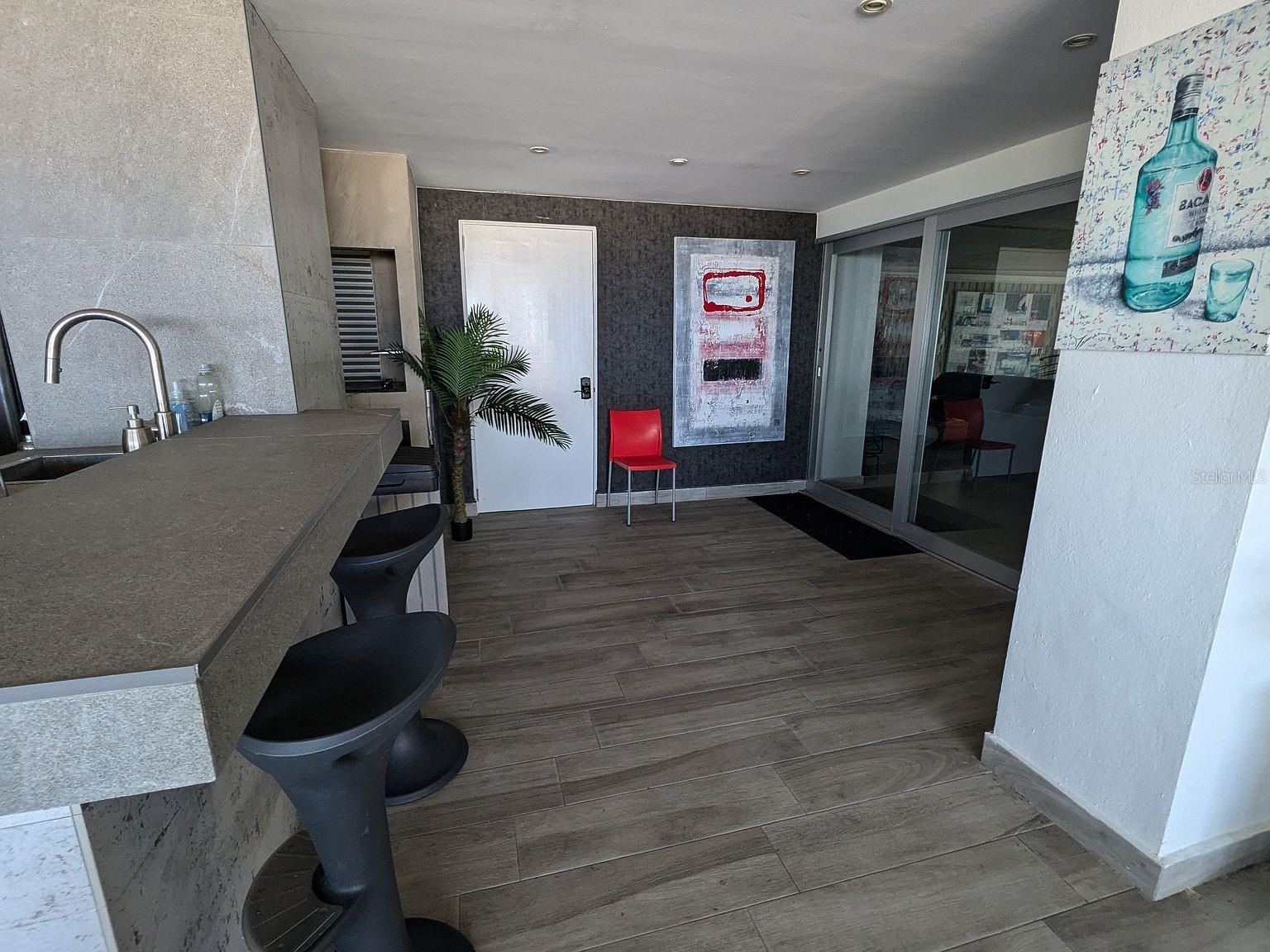 Terrace bar  stone counter