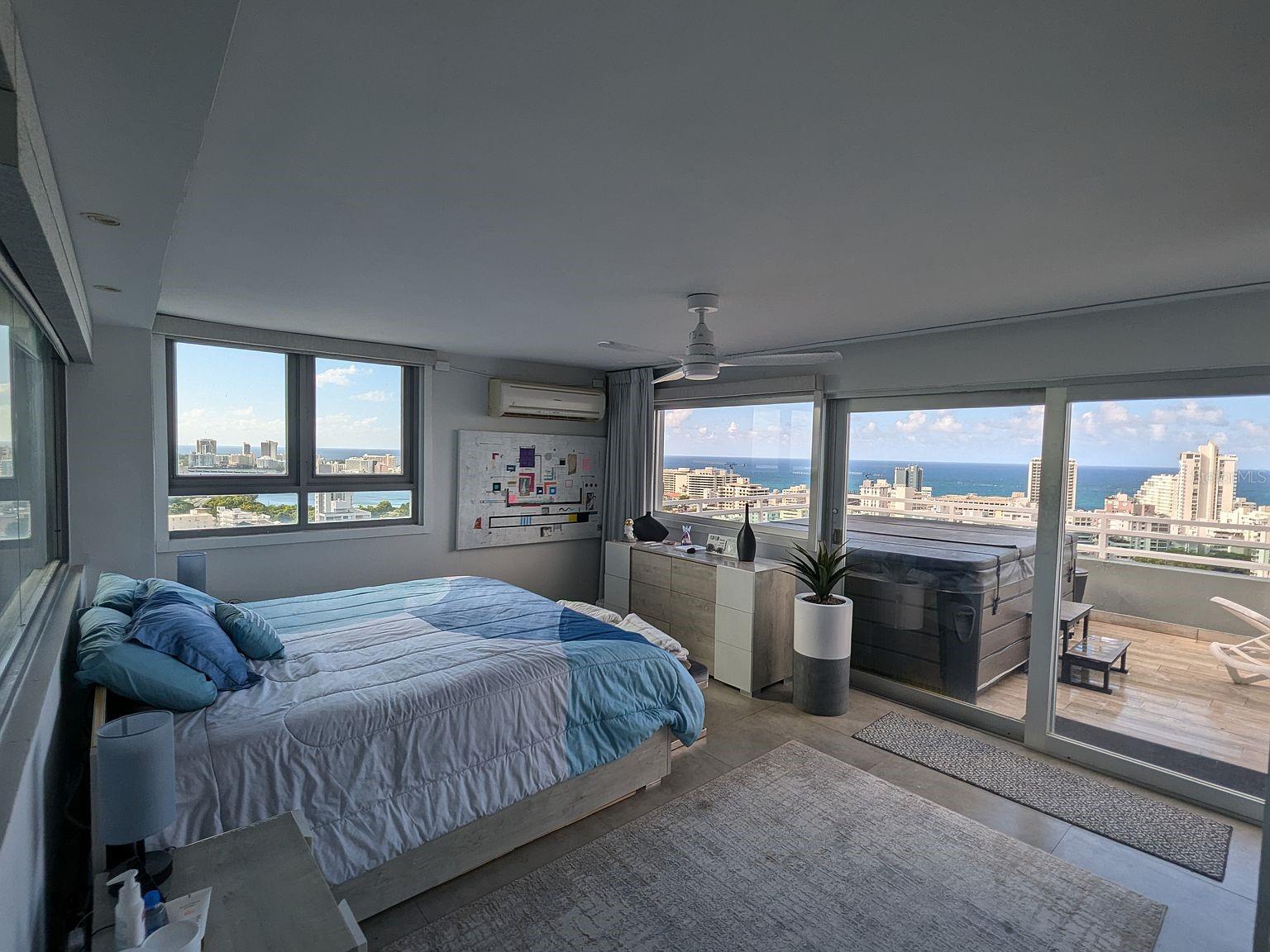 Primary bedroom ocean views and direct terrace access Primary bedroom ocean views and direct terrace access